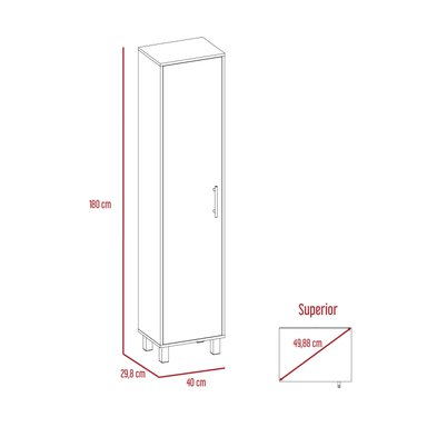 MUEBLE DE ASEO TUHOME LASKA 5 REPISAS BLANCO MQZ / NACAR - 6
