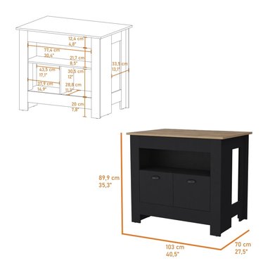 ISLA DE COCINA TUHOME ARLET 3 REPISAS WENGUE / MACADAMIA - 6