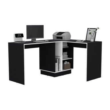 ESCRITORIO EN L TUHOME ROOKIE 151.6 CM X 116.5 CM BLANCO / WENGUE