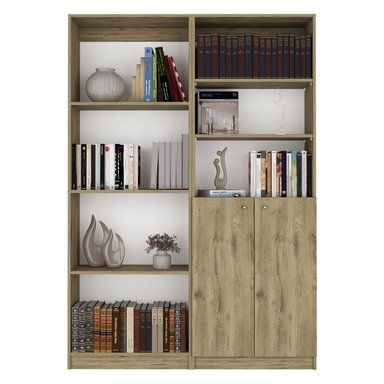 COMBO ESTANTE 2 PUERTAS + ESTANTE 3 REPISAS HOME MACADAMIA