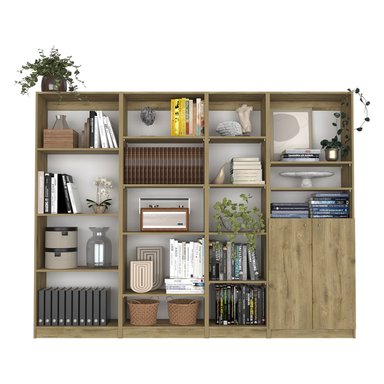 COMBO 4 ESTANTES HOME 180.6X233.4X29.9 CM MACADAMIA