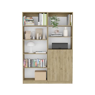 COMBO ESTANTE 4 REPISAS + ESTANTE 2 PUERTAS HOME MACADAMIA