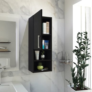 MUEBLE AUXILIAR DE BAÑO BARCELONA 1 PUERTA - WENGUE - 4