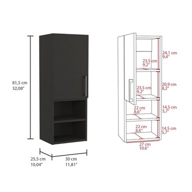 MUEBLE AUXILIAR DE BAÑO BARCELONA 1 PUERTA - WENGUE - 5