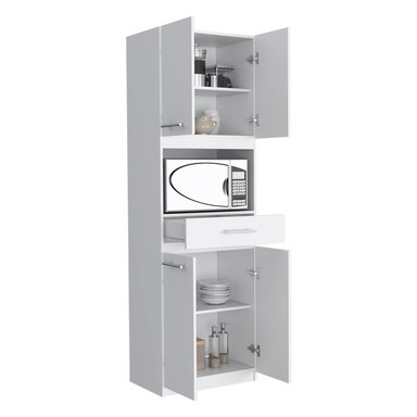 MUEBLE ALTO MICROONDAS MANCHESTER 4 PUERTAS 1 CAJON - BLANCO