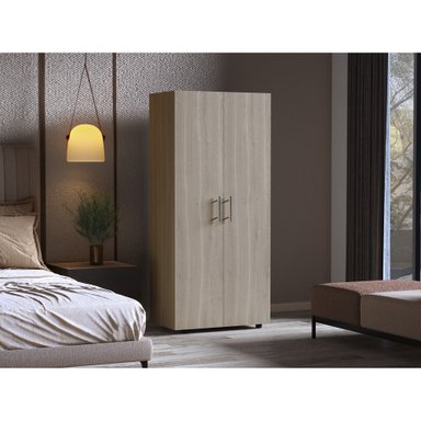 ROPERO TERA 2 PUERTAS CENIZA Y BLANCO 180X180X48 CM - 5