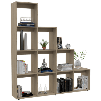 SET TUHOME BEIJING RACK EXTENSIBLE TV40 + BIBLIOTECA ESCALERA + ARRIMO + MESA DE CENTRO ROVERE - 4