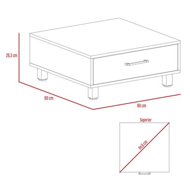 SET TUHOME BEIJING RACK EXTENSIBLE TV40 + BIBLIOTECA ESCALERA + ARRIMO + MESA DE CENTRO ROVERE - 6