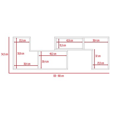 SET TUHOME BEIJING RACK EXTENSIBLE TV40 + BIBLIOTECA ESCALERA + ARRIMO + MESA DE CENTRO ROVERE - 9