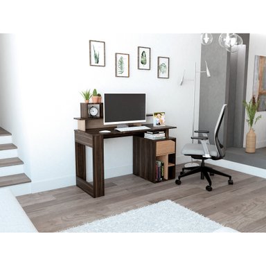 ESCRITORIO 1 CAJÓN OFFICE W-120 HABANO Y MIEL - 5