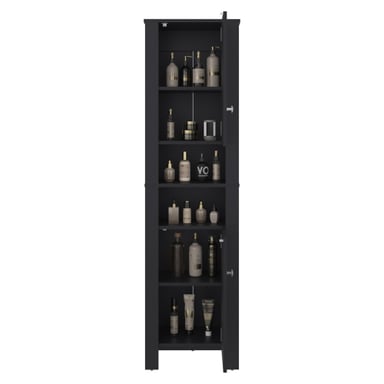 ESTANTE ORGANIZADOR BAÑO VANESSA 2 PUERTAS WENGUE 160,7X44,1X27,6 CM - 4