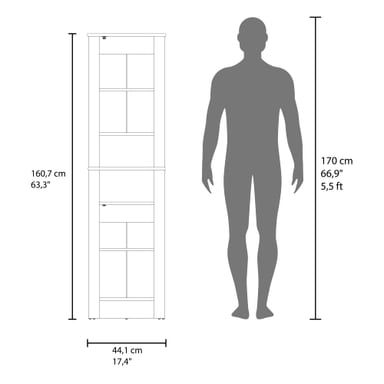 ESTANTE ORGANIZADOR BAÑO VANESSA 2 PUERTAS WENGUE 160,7X44,1X27,6 CM - 8