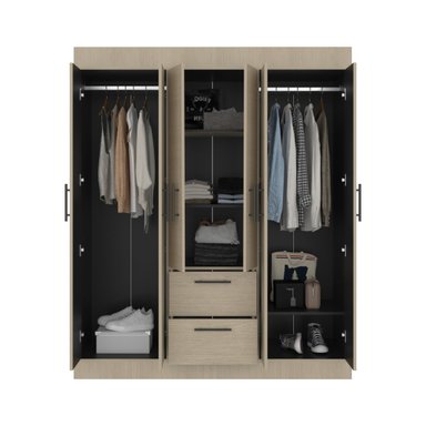 ROPERO 6 PUERTAS 2 CAJONES 150 VM CARTAGENA Y WENGUE 177,9X150,0X50,4 CM - 3