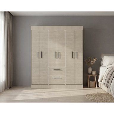 ROPERO 6 PUERTAS 2 CAJONES 150 VM CARTAGENA Y WENGUE 177,9X150,0X50,4 CM - 5