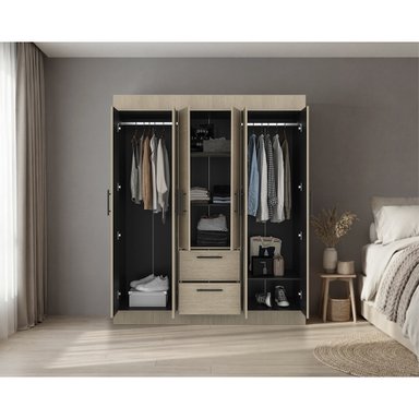 ROPERO 6 PUERTAS 2 CAJONES 150 VM CARTAGENA Y WENGUE 177,9X150,0X50,4 CM - 6