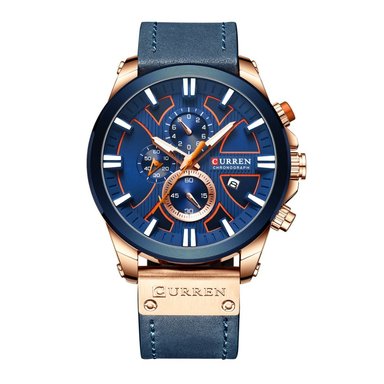 RELOJ CURREN HOMBRE ANÁLOGO DEPORTIVO 8346 MILITAR JAM TANGAN PRIA-ROSA AZUL IMPERMEABLE CUARZO