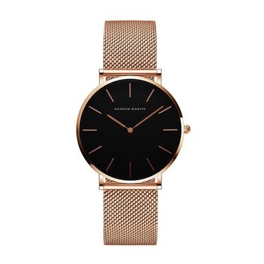 RELOJ HANNAH MARTIN MUJER MALLA ORO ROSA CH36-WFF ACERO INOXIDABLE IMPERMEABLE