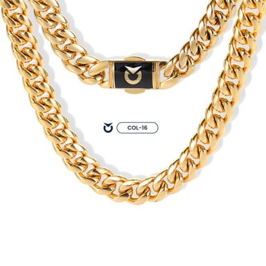 COLLAR CUBAN LINK 2 DORADO | COL-16