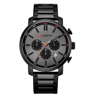 RELOJ CURREN HOMBRE TRES CARBON NEGRO BRILLANTE CUR-95