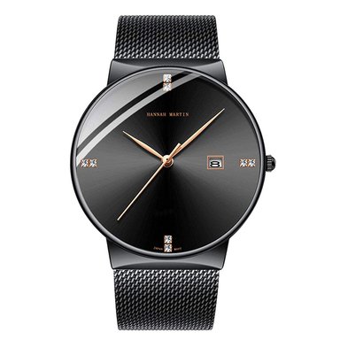 RELOJ HANNAH MARTIN HOMBRE ANÁLOGO UNICO NEGRO VERANO ELEGANTE HAN-22