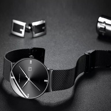 RELOJ HANNAH MARTIN HOMBRE ANÁLOGO UNICO NEGRO VERANO ELEGANTE HAN-22 - 2