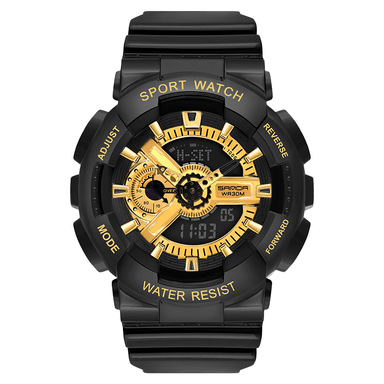 RELOJ SANDA HOMBRE ANÁLOGO UNICO BLACK CLASSIC SPORT GOLD SAN-28