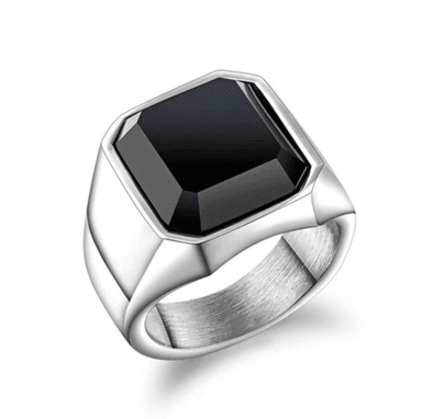 ANILLO CLASSY BLACK PLATA | RIN-07