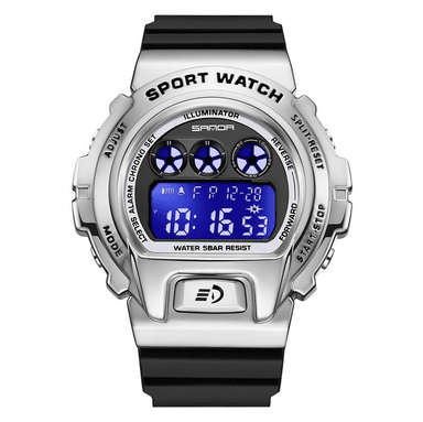 RELOJ SANDA HOMBRE ANÁLOGO CLOCK BEZEL PLATEADO SAN-93