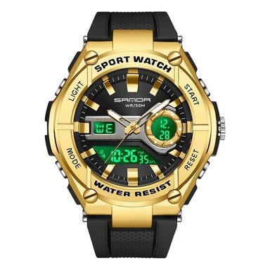 RELOJ SANDA HOMBRE ANÁLOGO DEPORTIVO CLOCK DORADO SKUSAN-111