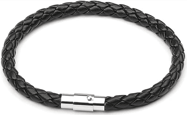 PULSERA CLOCK CUERO BRAZALETE ALPHA TRENZADA HOMBRE | BRA-25 - 2