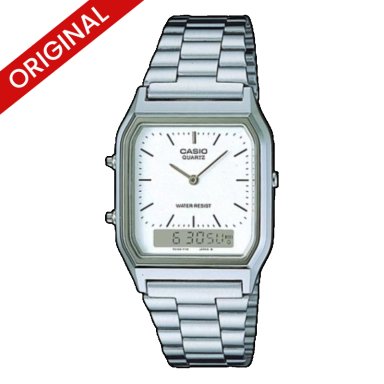 RELOJ CASIO ORIGINAL AQ-230A PLATEADO| CAS-52