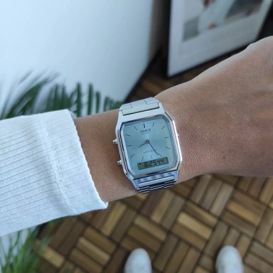 RELOJ CASIO ORIGINAL AQ-230A PLATEADO
 | CAS-54 - 2