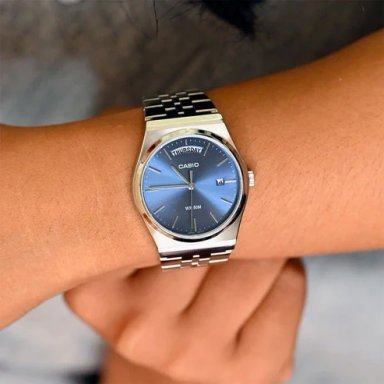 RELOJES CASIO ORIGINAL MTP-B146D PLATEADO CON AZUL| CAS-61 - 2