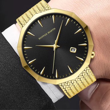 RELOJ HANNAH MARTIN PARA HOMBREELEGANTE DORADO HM-1541 |HAN-113