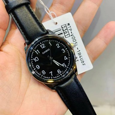 MTP-V005L-1B4 | RELOJ CASIO PARA HOMBRE DE CUERO NEGRO |CAS-233 - 1
