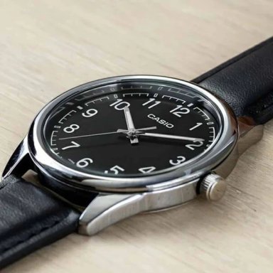 MTP-V005L-1B4 | RELOJ CASIO PARA HOMBRE DE CUERO NEGRO |CAS-233 - 2