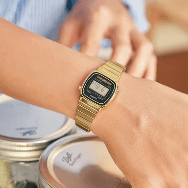 LA670 | RELOJ CASIO DE ACERO DORADO PLATEADO DIGITAL | CAS-271 - 2