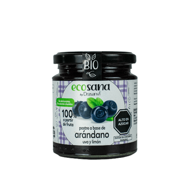 POSTRE (MERMELADA) ARANDANO, UVA Y LIMÓN 255 GR ECOSANA