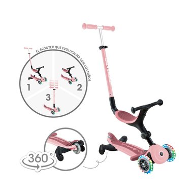 GLOBBER GO UP ACTIVE LED 360 ROSADO PASTEL - 1