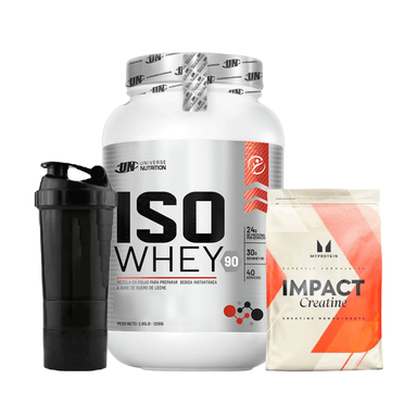 PACK PROTEÍNA ISO WHEY 1.1KG VAINILLA UN + CREATINE MONOHYDRATE 250GR 83 SERV MY PROTEIN + SHAKER