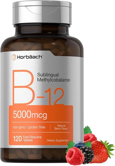 VITAMINA B12 HORBAACH 5000 MCG METILCOBALAMINA SUBLINGUAL 120 TABLETAS - 1