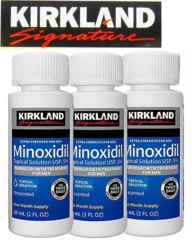 TRATAMIENTO CAPILAR KIRKLAND SIGNATURE PACK 3 MINOXIDIL LÍQUIDO NUEVA PRESENTACION