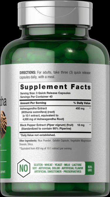 ASHWAGANDHA HORBAACH 4500 MG 120 CAPSULAS GINSENG INMUNIDAD - 2