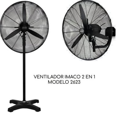 VENTILADOR DE PIE PARED IMACO FS2623E 220 WATTS INDUSTRIAL 2 EN 1 PEDESTAL 26"