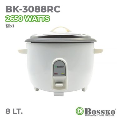OLLA ARROCERA MULTIUSOS 8 LITROS BOSSKO BK-3088RC -BLANCO