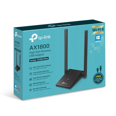 ADAPTADOR TP-LINK ARCHER TX20U PLUS USB WI-FI 6 CON 2 ANTENAS AX1800 - 1