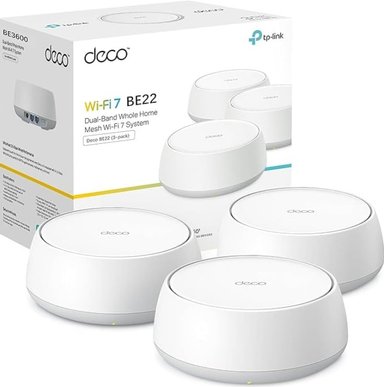 TP-LINK DECO BE22 (3-PACK) - SISTEMA WI-FI 7 MESH BE3600 (HASTA 3,6 GBPS) – 2× PUERTOS - 1