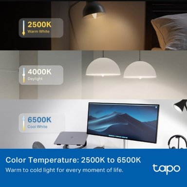 TAPO L430C
BOMBILLA LED WI-FI INTELIGENTE E14 CON RGB MULTICOLOR - 2