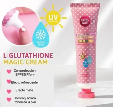 BLOQUEADOR FACIAL CATHY DOLL L-GLUTATHIONE MAGIC CREAM SPF 50 PA+++ 60 ML - 2