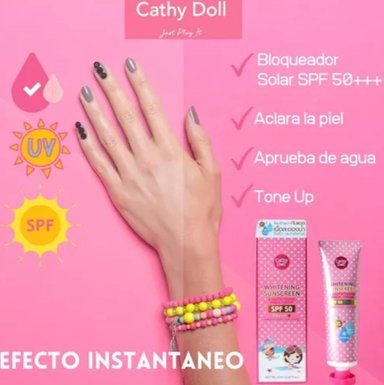 BLOQUEADOR FACIAL CATHY DOLL L-GLUTATHIONE MAGIC CREAM SPF 50 PA+++ 60 ML - 3